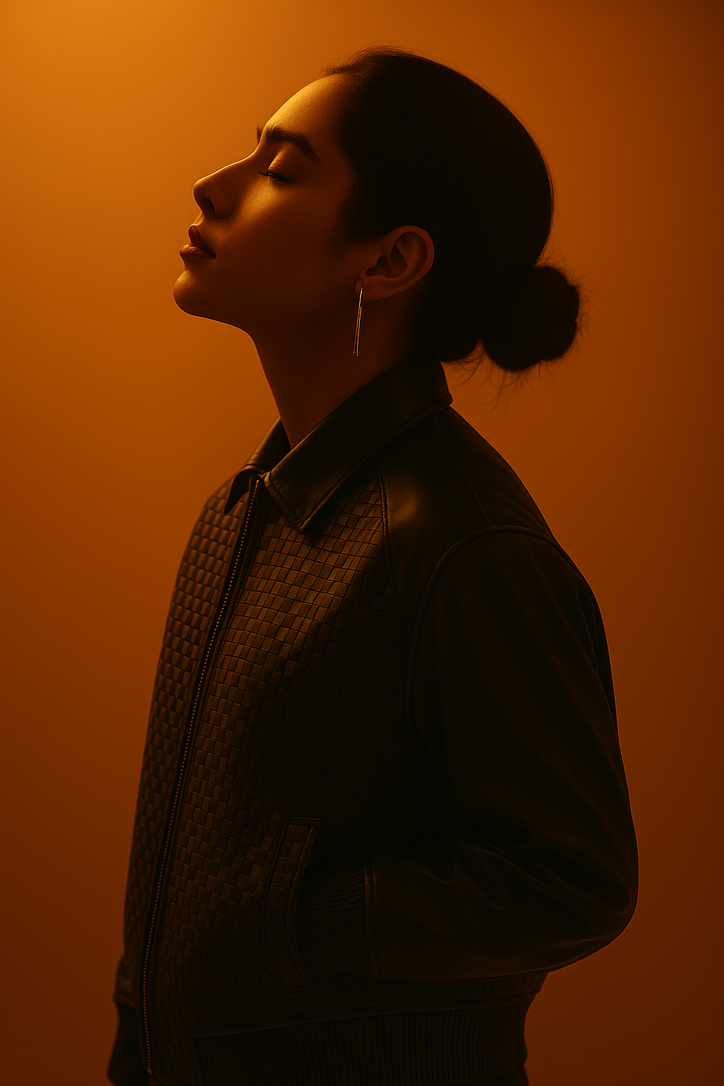 OMROK Enduring Woven Leather Jacket - WOMAN