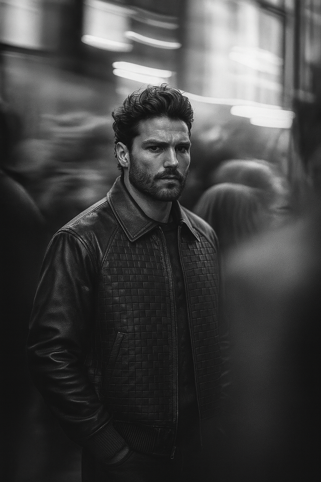OMROK Enduring Woven Leather Jacket - MAN