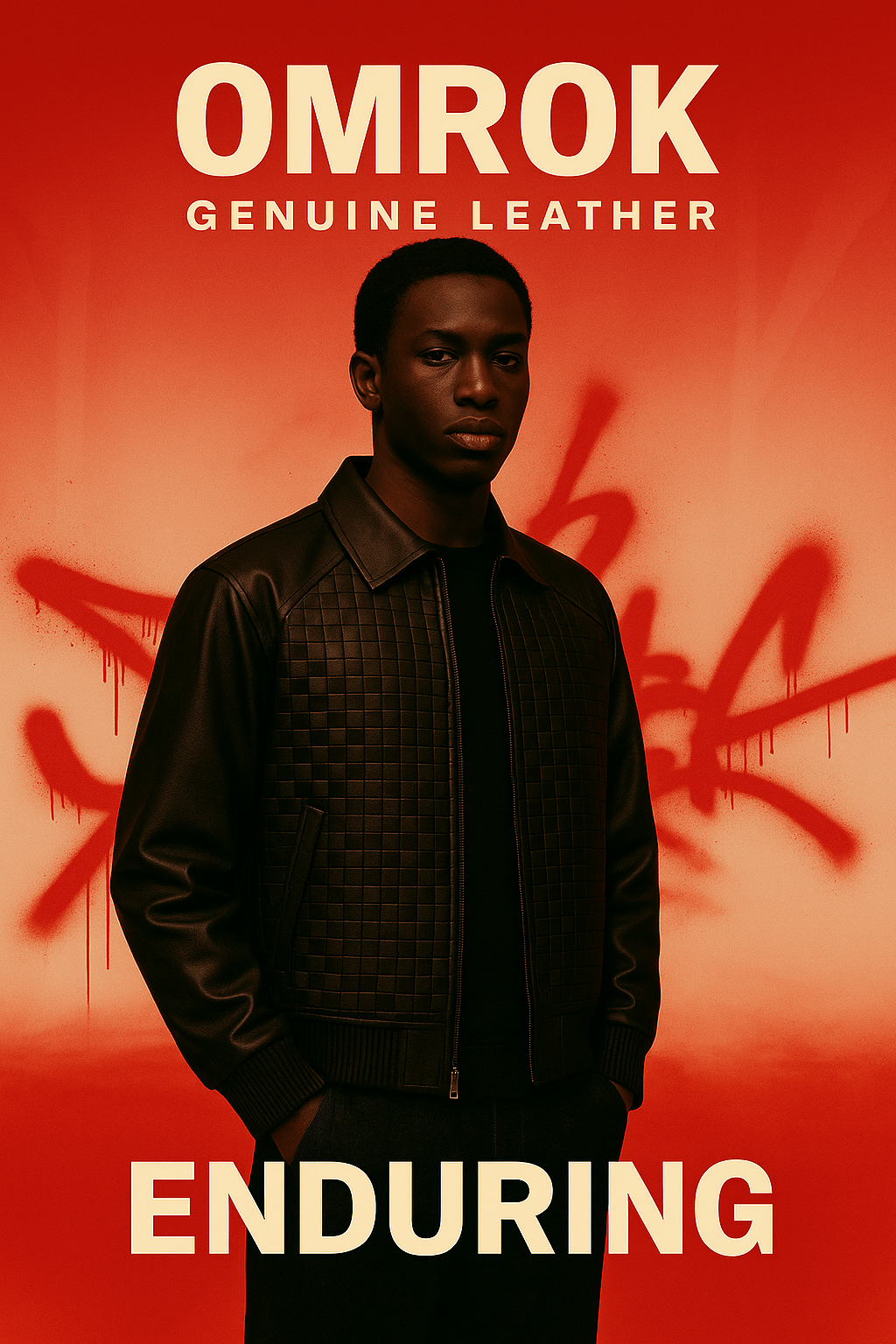 OMROK Enduring Woven Leather Jacket - MAN