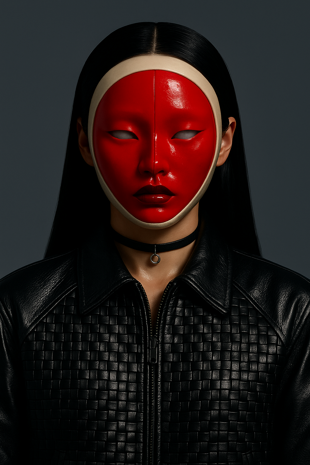 OMROK Enduring Woven Leather Jacket - WOMAN