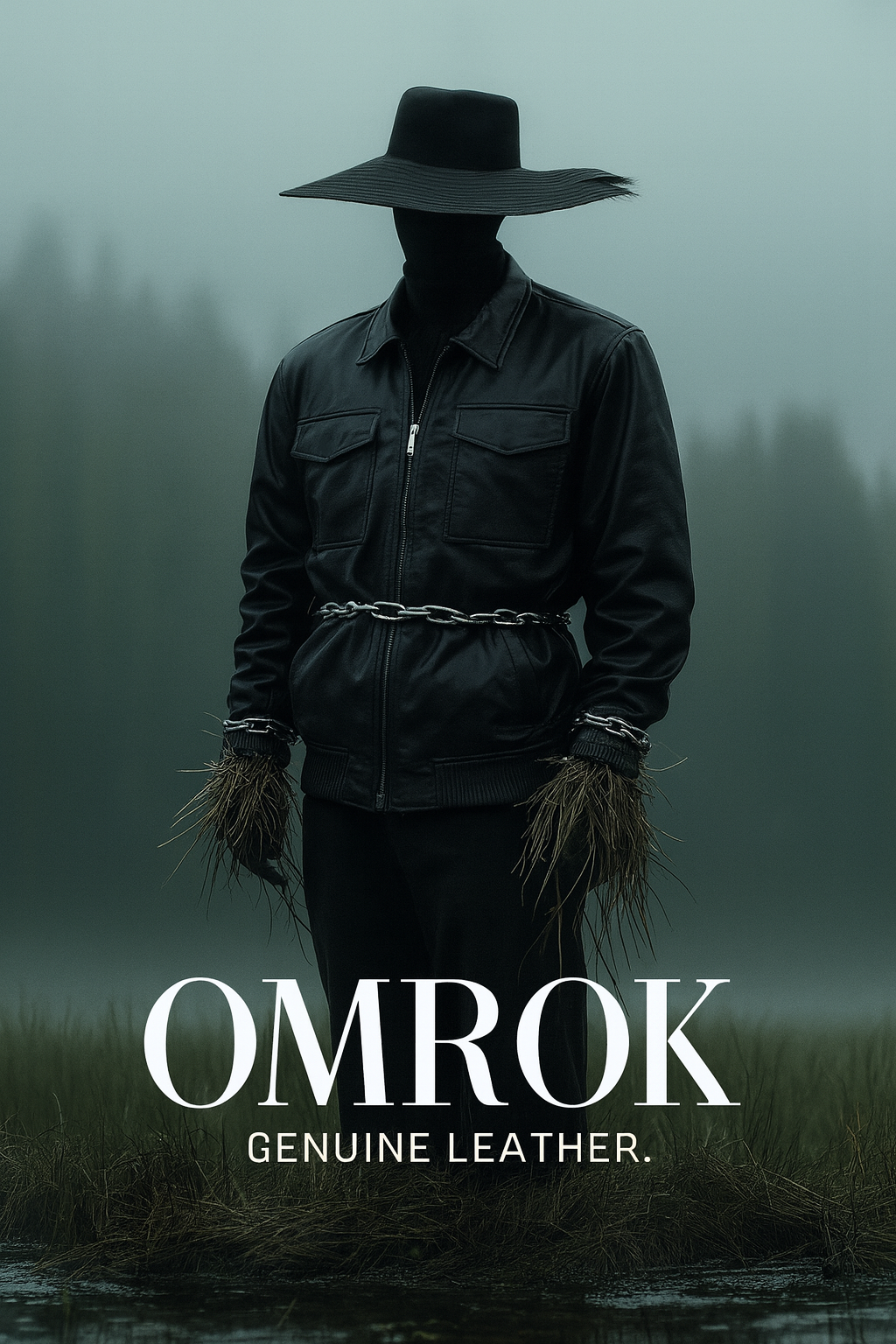 OMROK Structured Black Leather Utility Jacket