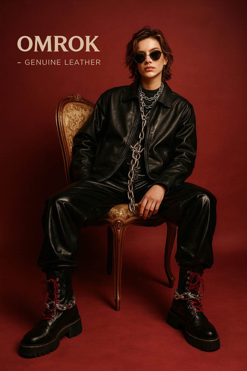 OMROK Reversible Leather & Checkered Jacket - MAN