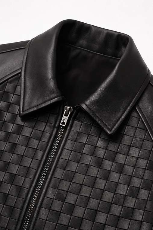 OMROK Enduring Woven Leather Jacket - MAN