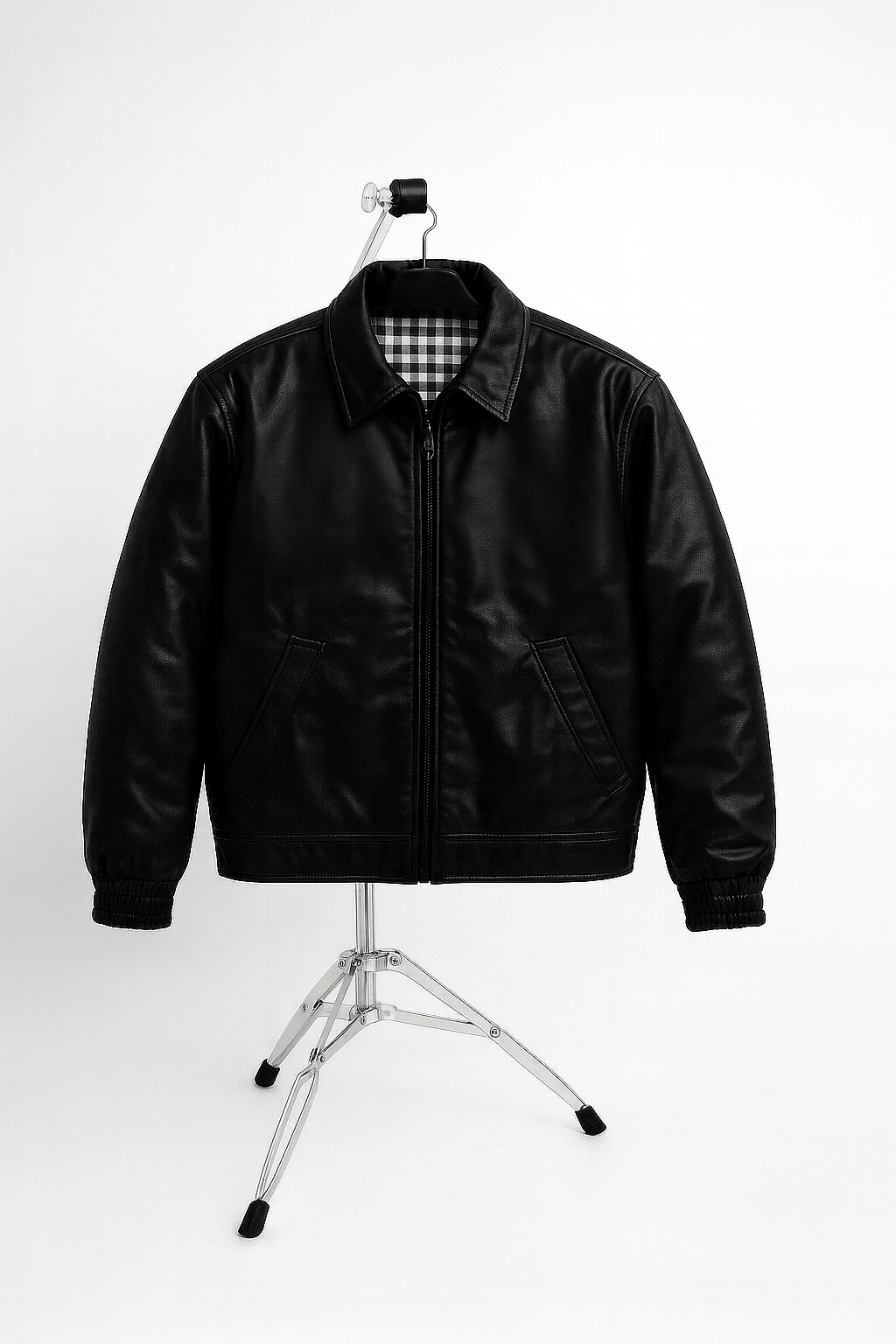 OMROK Reversible Leather & Checkered Jacket - MAN